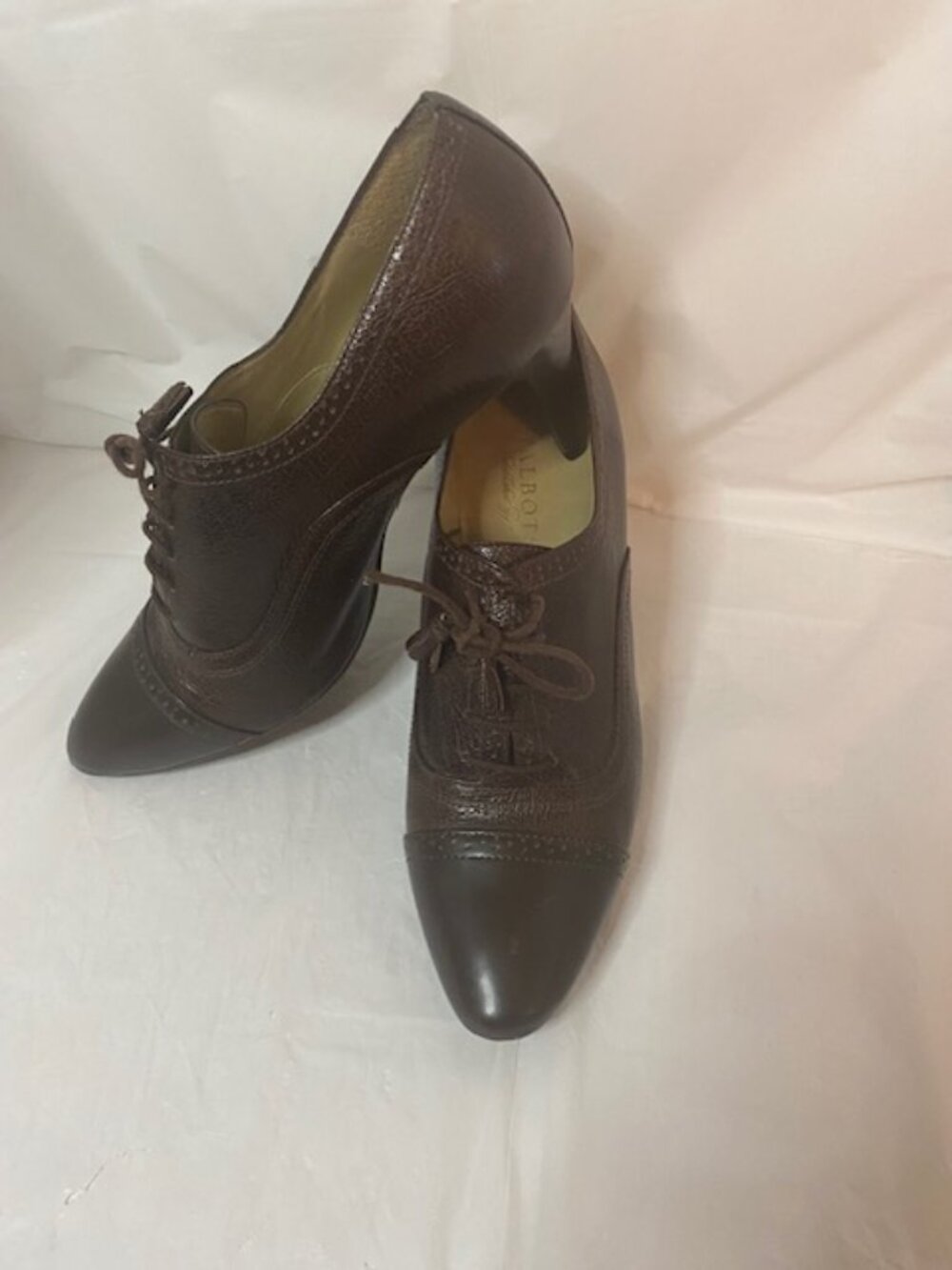 Talbots Leather Oxford Heels Dark Brown Size 8.5 M - Picture 2 of 9
